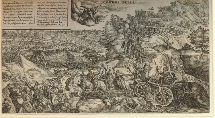 CURRUS BELLI, Stich von Hendrick Goltzius 1578