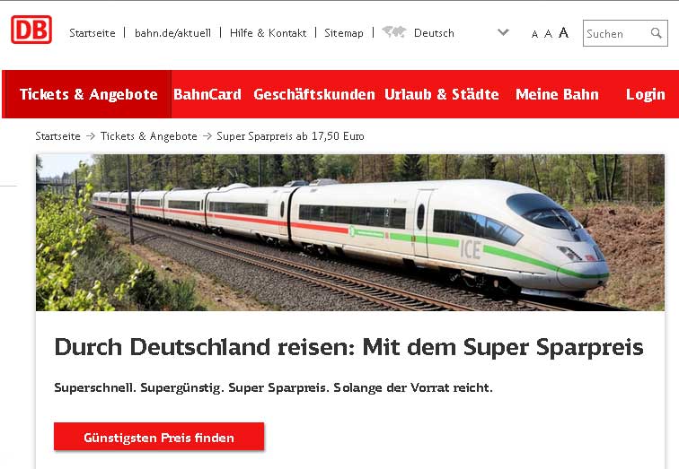 Für 20 Euro durch ganz Deutschland reisen - viajar en tren por toda Alemania por 20 €
