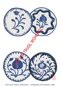 Baraja granadina -Platos de cerámica Fajalauza. Edition Trudl Wohlfeil, Granada en Europa 1985