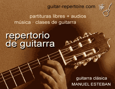 guitar-repertoire.com · Repertorio de guitarra clásica · Partituras libres, con audio · Manuel Esteban