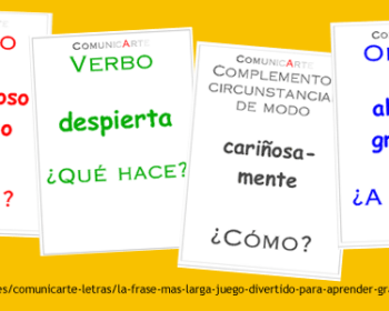 Juego de gramática española "La frase más larga", de reflejarte.es/comunicarte